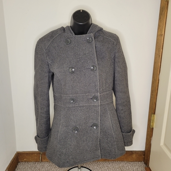 Kenneth Cole Reaction Jackets & Blazers - 𝅺kenneth Cole Reaction Wool Trench Coat Charcoal Grey Women’s Size (2) Like New